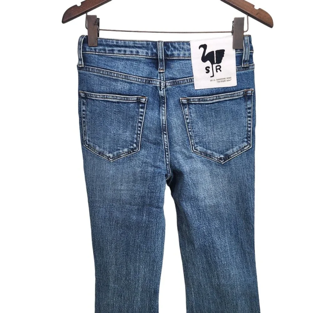 NWT Sandrine Rose by Free People Super‎ Flare Jeans Women's Size 27 Blue Denim